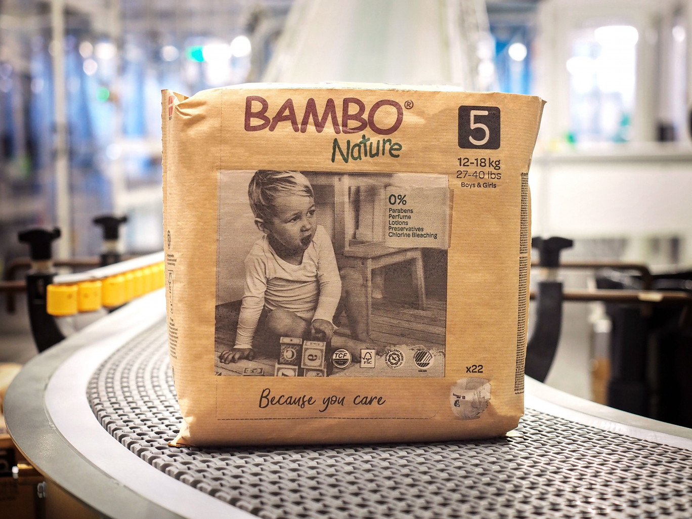 Le nouveau packaging des couches bébé Bambo® Nature est 100% naturel.(c)Abena-Frantex