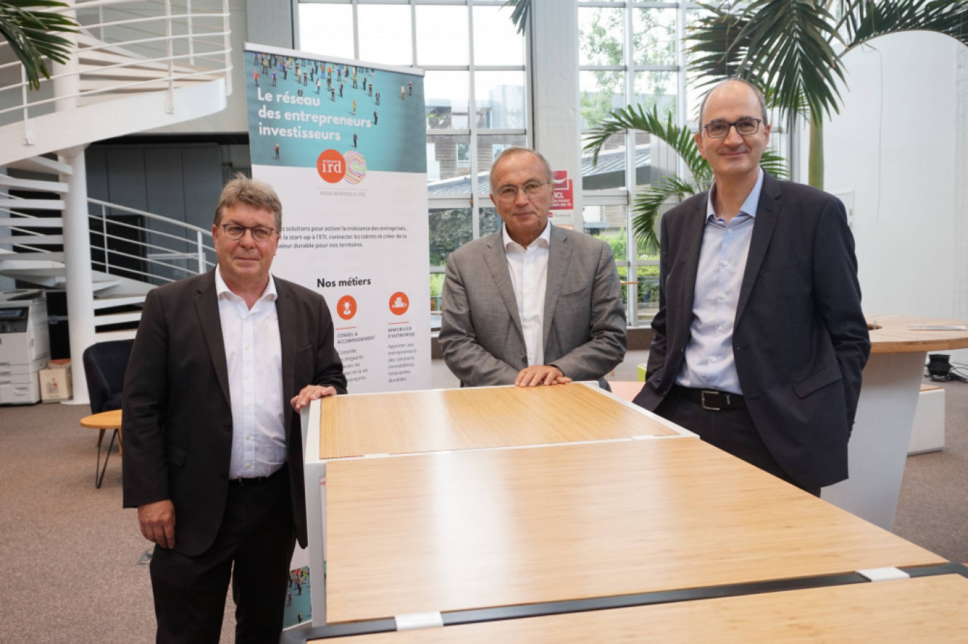 Thierry Dujardin, Directeur général du groupe IRD, Jean-Pierre Letartre, président et Paul Damestoy, Directeur général adjoint.