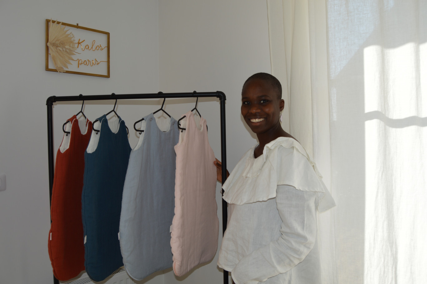 Hélène Diouf et ses gigoteuses en lin.