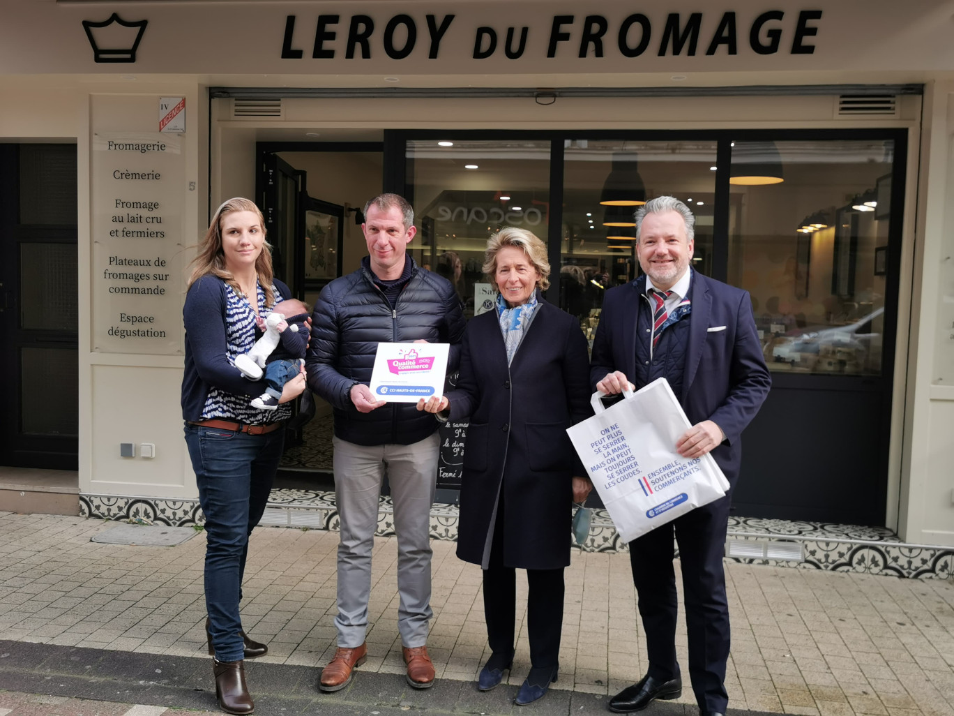 Stéphane Leroy a reçu le label, en présence de Caroline Cayeux, maire de Beauvais et Charles Locquet, cice-Président de la CCI Oise. (c)CCI Oise