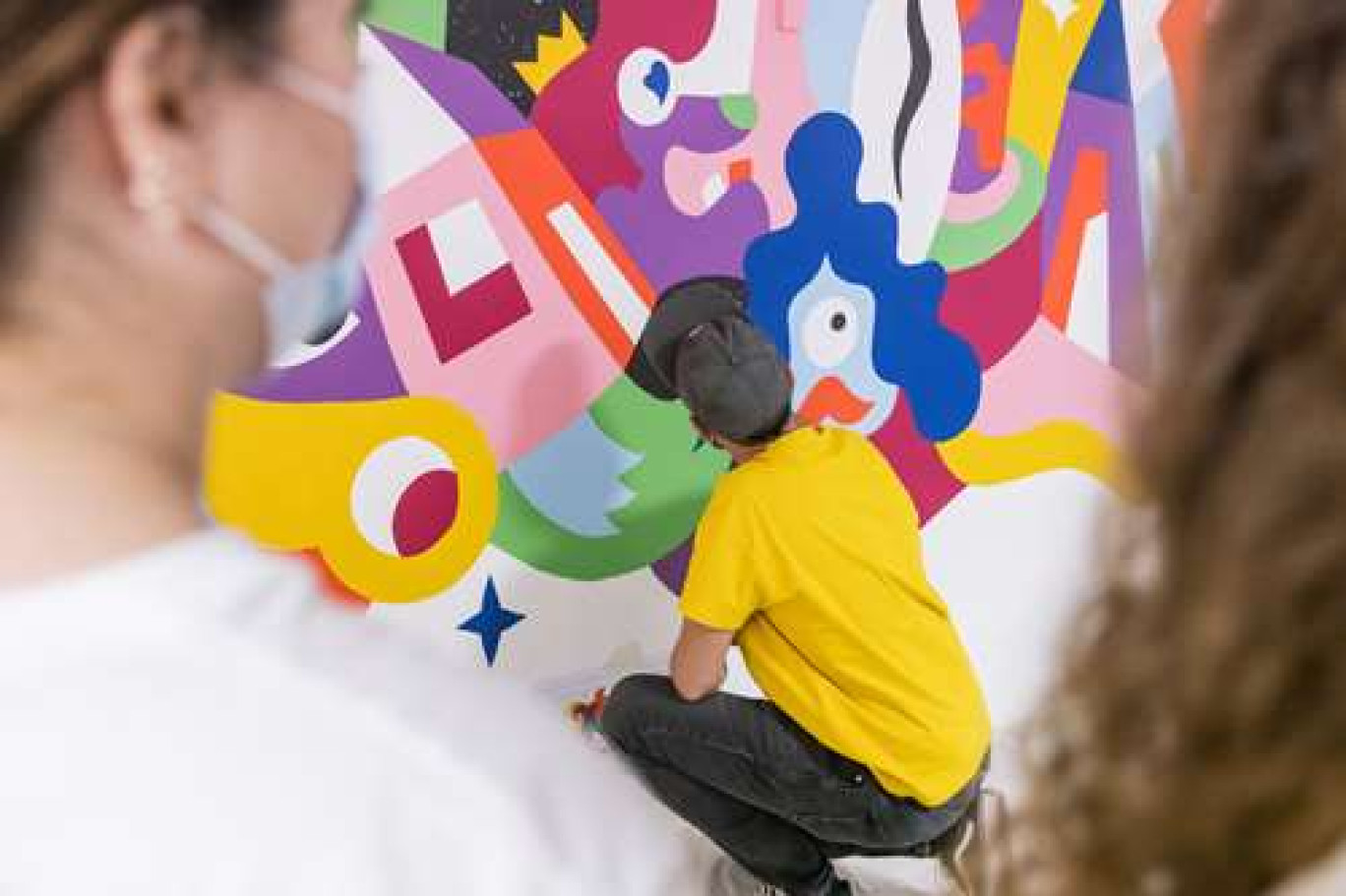 La fresque a été peinte à l'hôpital de Creil avant d'être transformée en oeuvre numérique. (c) Laurent Delcroix – Nikita