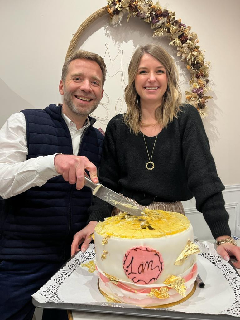 Olivier Bourdon, directeur général de Boutique à l'essai, a fêté les un an de Moka Blanc avec Julie Breton. (c)VK