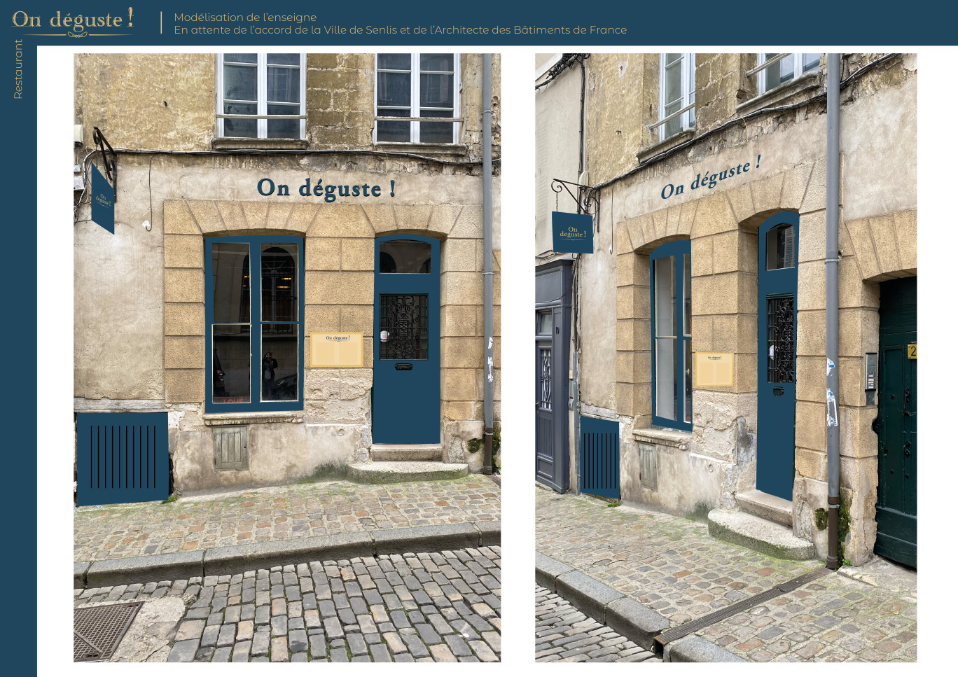 Image de synthèse de la future façade du restaurant « On déguste à Senlis ! » (© Benoit Lamy / On déguste)