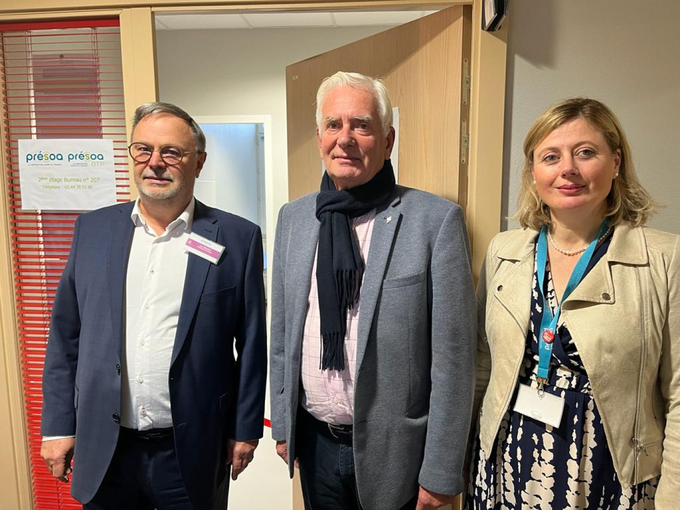 Luc Baijot, président de Présoa, Didier Payen médecin et VP à la communauté du Noyonnais et Isabelle Desmarais, directrice générale de Présoa ont inauguré le nouveau centre à Noyon, le 6 novembre.