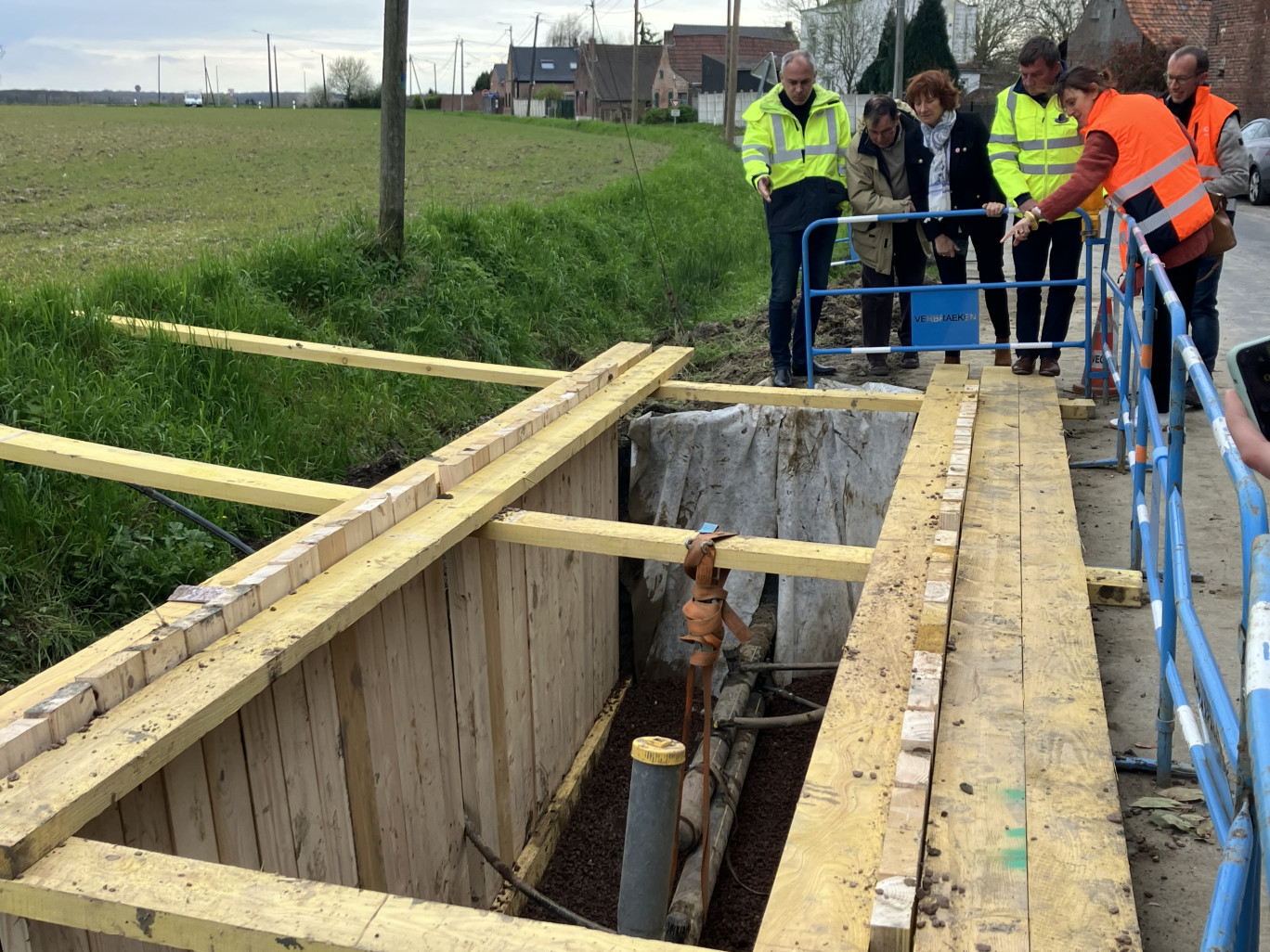 Chantier de la pose da la canalisation biosourcée. © GRDF