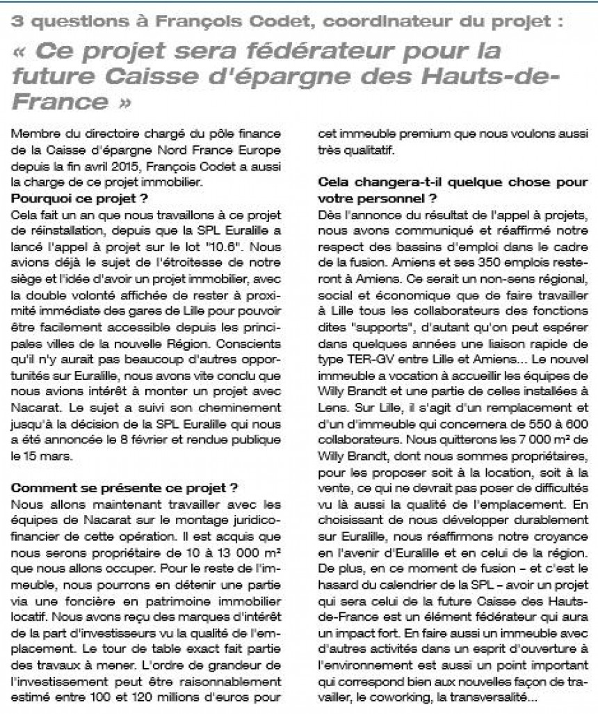 Le futur siège régional de la Caisse d’épargne à horizon 2021