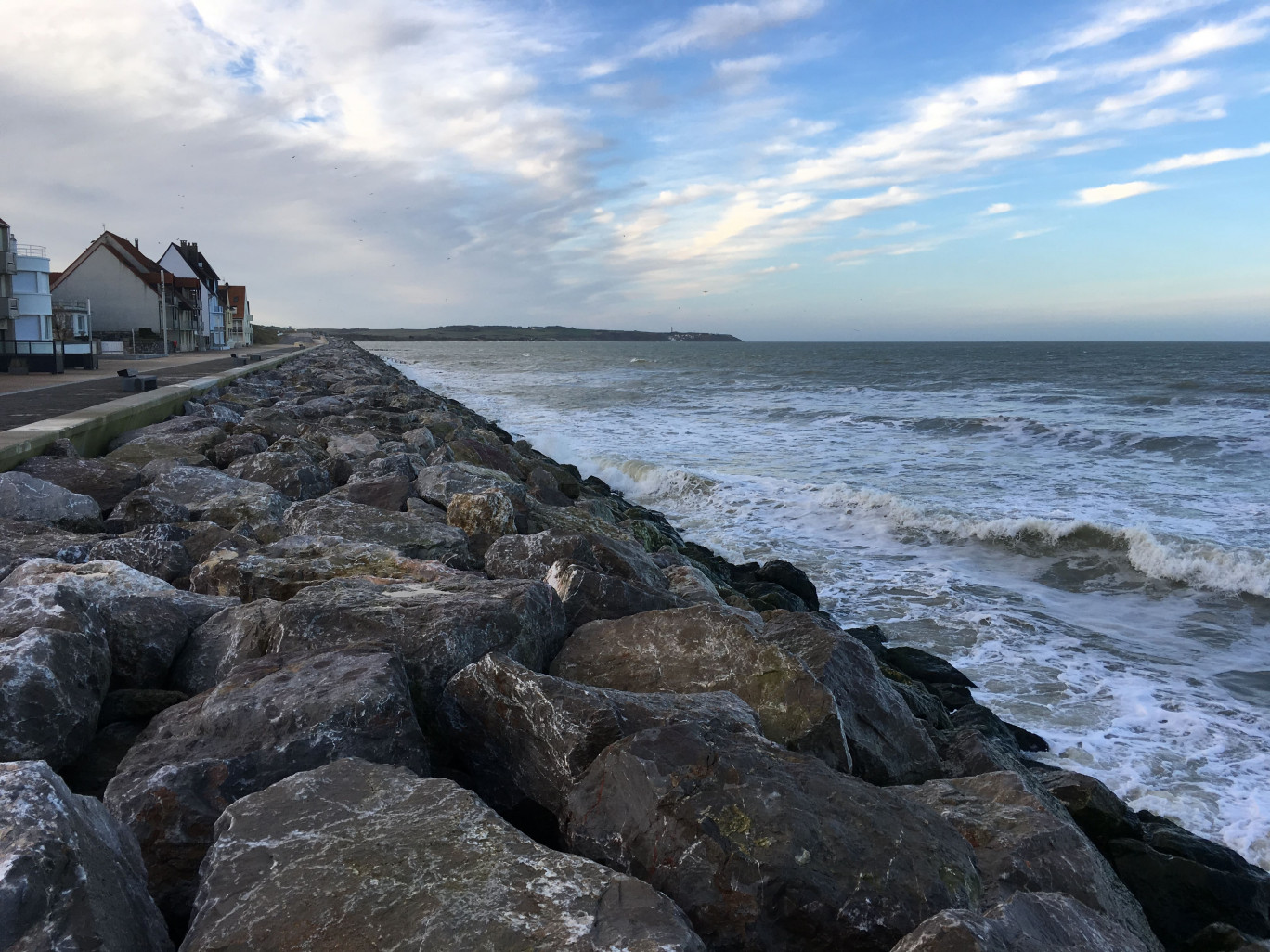 La digue de Wissant (Pas-de-Calais), refaite en 2015.