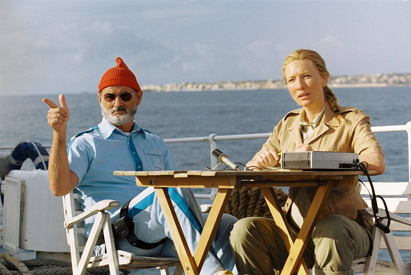 Bill Murray et Cate Blanchett dans La Vie aquatique de Wes Anderson.